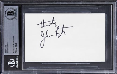 John Fogerty Singer Authentic Signed 3x5 Index Card Autographed BAS Slabbed
