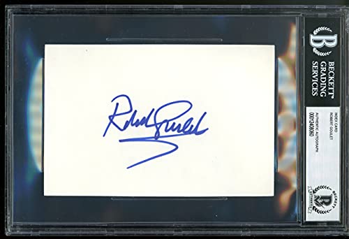 Robert Goulet Camelot Authentic Signed 4x6 Index Card Autographed BAS Slabbed