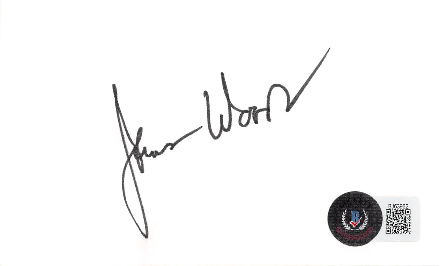 James Woods Hercules Authentic Signed 3x5 Index Card Autographed BAS #BJ63962