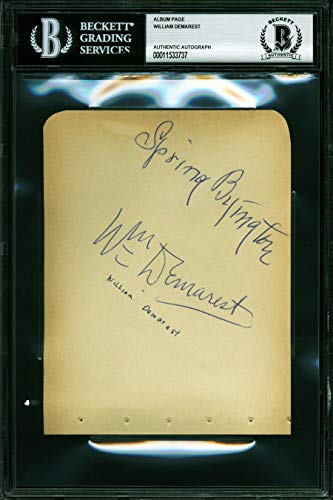William Demarest My Three Sons Authentic Signed 4.5x5.75 Album Page BAS Slabbed