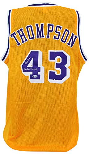 Lakers Mychal Thompson "Showtime" Authentic Signed Yellow Jersey BAS Witnessed