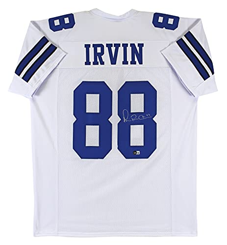 Michael Irvin Authentic Signed White Pro Style Jersey Autographed BAS Witnessed