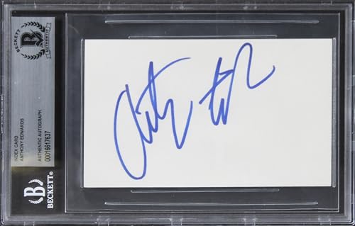 Anthony Edwards Top Gun Authentic Signed 3x5 Index Card Autographed BAS Slabbed