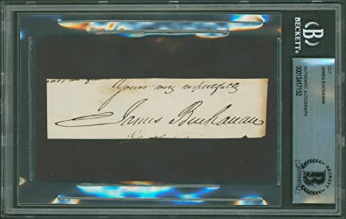 James Buchanan Authentic Signed 1.25x4.5 Cut Signature Autographed BAS Slabbed