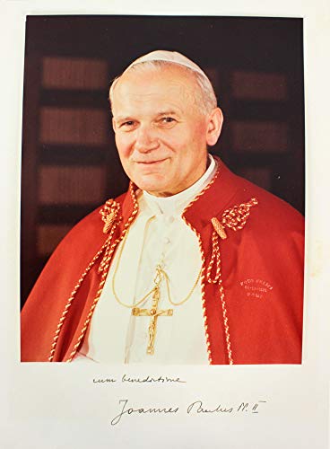 Pope John Paul II "Una Benedictione" Signed 8x9.75 Mounted Photo BAS #A39005
