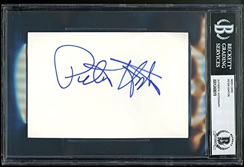 Peter Horton Thirtysomething Authentic Signed 4x6 Index Card BAS Slabbed