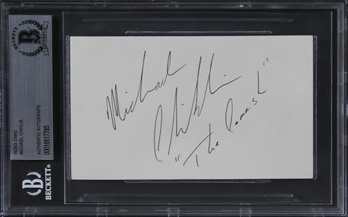 Michael Chiklis The Shield "The Commish" Signed 3x5 Index Card BAS Slabbed