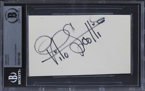 Vito Scotti The Godfather Authentic Signed 3x5 Index Card BAS Slabbed