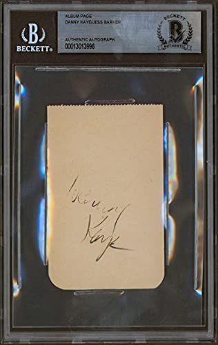 Danny Kaye & Jess Barker Authentic Signed 2.4x3.85 Album Page BAS Slabbed