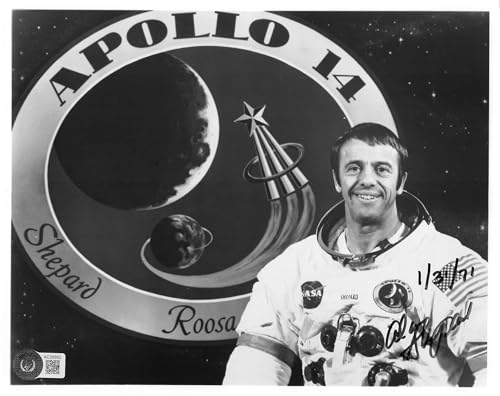 Alan Shepard Apollo 14 Authentic Signed 8x10 Black & White Photo BAS #AC26892