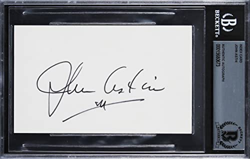 John Astin The Addams Family Authentic Signed 3x5 Index Card BAS Slabbed