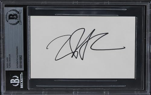 Tupac Shakur Rapper Authentic Signed 3x5 Index Card Autographed BAS Slabbed