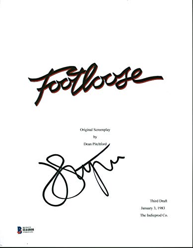 John Lithgow Footloose Authentic Signed Movie Script Cover BAS #H44808