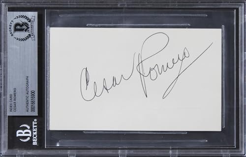 Cesar Romero Batman Authentic Signed 3x5 Index Card Autographed BAS Slabbed 4