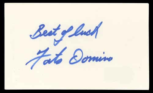 Fats Domino Musician "Best of Luck" Authentic Signed 3x5 Index Card BAS #BN06385