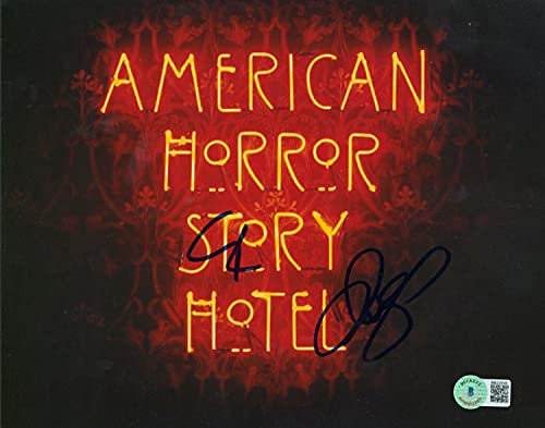 Evan Peters & Cheyenne Jackson AHS Hotel Signed 8x10 Photo BAS #BB22930