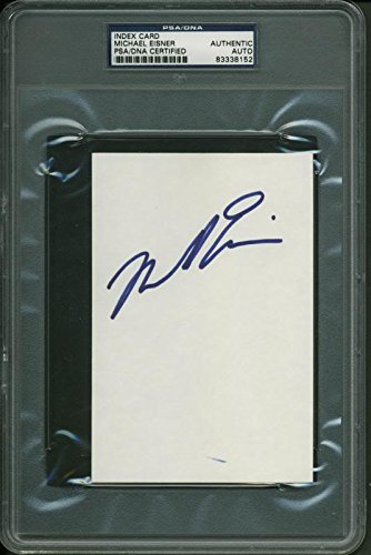 Michael Eisner Authentic Signed 4X6 Index Card Autographed PSA/DNA Slabbed 1