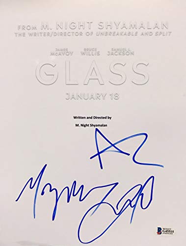 Glass (3) Shyamalan, McAvoy & Taylor Joy Signed Movie Script Cover BAS #G45515