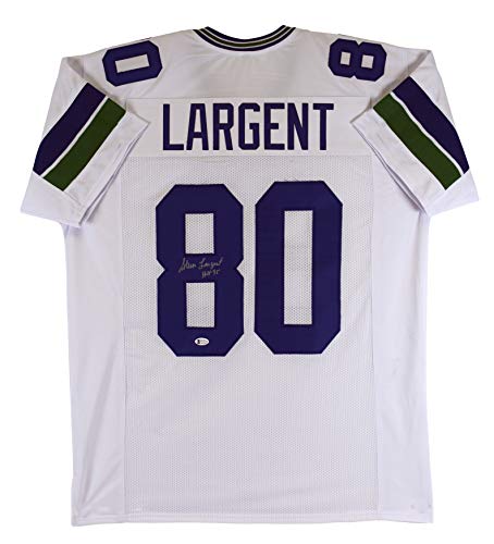 Steve Largent "HOF 95" Authentic Signed White Pro Style Jersey Autographed BAS