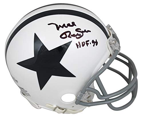 Cowboys Mel Renfro "HOF 96" Signed White Throwback Rep Mini Helmet BAS Witnessed