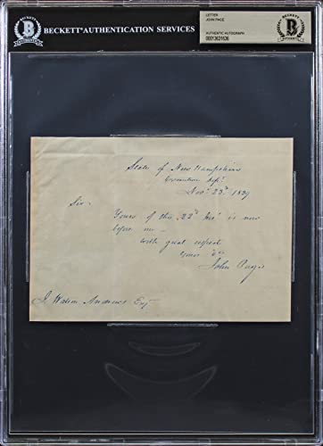 John Page Authentic Signed 5x7 Letter Dated November 23, 1839 BAS Slabbed