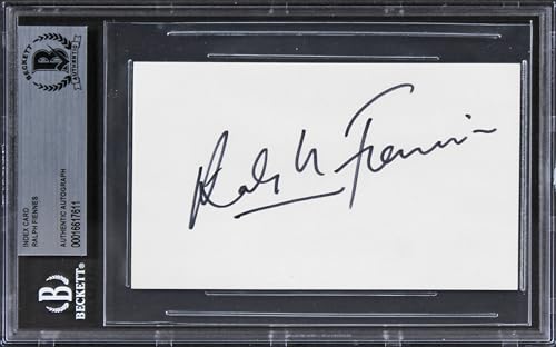 Ralph Fiennes Schindler's List Authentic Signed 3x5 Index Card BAS Slabbed 1