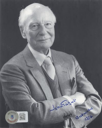 John Gielgud Arthur "Best Wishes 1992" Signed 4.75x6 Photo BAS #BK43367