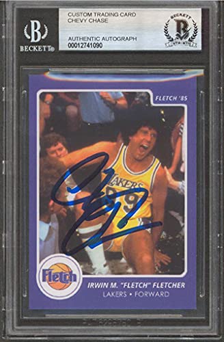 Chevy Chase Signed Irwin M. "Fletch" Fletcher Custom Trading Card BAS Slabbed 2