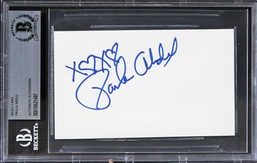 Paula Abdul American Idol "xoxo" Authentic Signed 3x5 Index Card BAS Slabbed 2