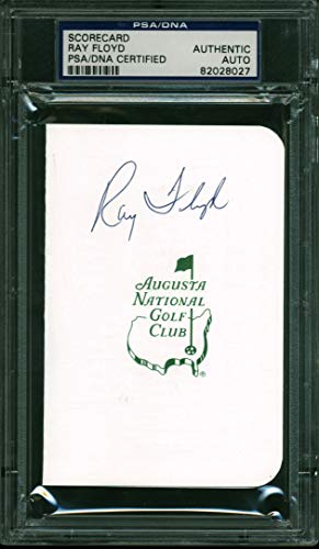 Raymond Floyd PGA Golf Authentic Signed Masters Scorecard PSA/DNA Slabbed