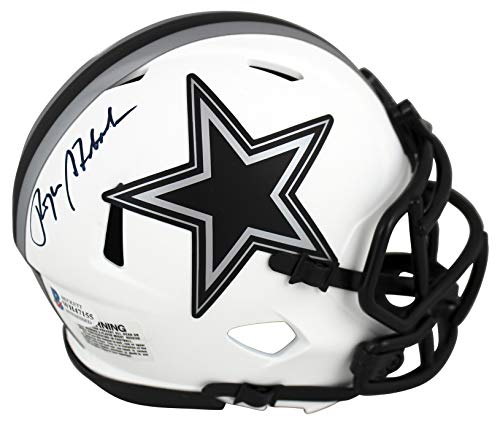 Cowboys Roger Staubach Authentic Signed Lunar Speed Mini Helmet BAS Witnessed