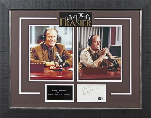 Kelsey Grammer Frasier "Cheers!" Signed & Framed 3x5 Index Card BAS #BL98229
