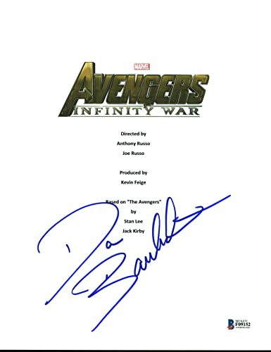 Dave Bautista Avengers Infinity War Signed Movie Script Cover BAS #F09152
