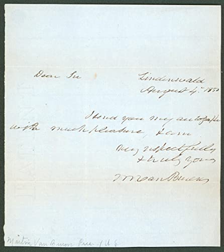 Martin Van Buren Authentic Signed 8x9 Letter Dated August 4, 1850 JSA #BB88718