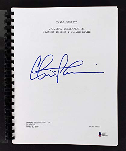 Charlie Sheen Authentic Signed Wall Street Movie Script BAS Witnessed
