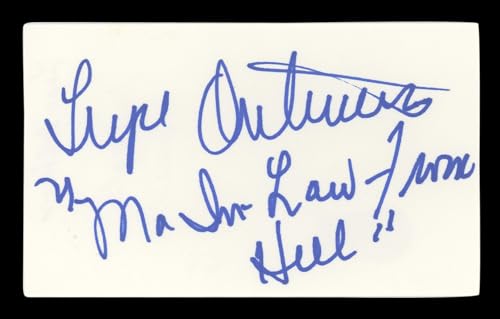 Lupe Ontiveros "Ma In Law from Hell" Signed 3x5 Index Card BAS #BL96935