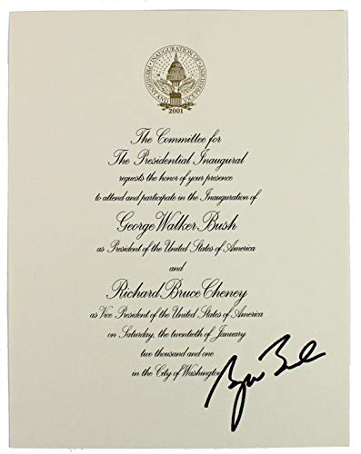 George W. Bush Authentic Signed 8.5x11 2001 Inauguration Invitation BAS #A39334