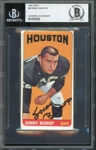 Oilers Sonny Bishop Authentic Signed 1965 Topps #68 Card Autographed BAS Slabbed