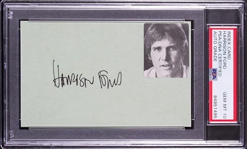 Harrison Ford Star Wars Signed 3x5 Index Card Auto Graded 10! PSA/DNA Slabbed