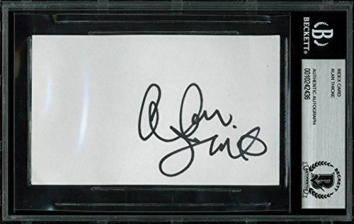 Alan Thicke Authentic Signed 3x5 Index Card In Black Autographed BAS Slabbed