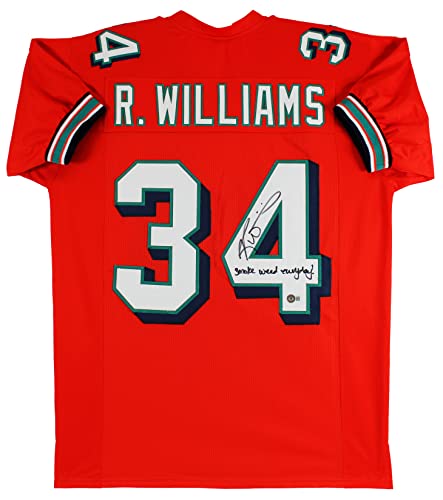 Ricky Williams "SWE" Signed Orange Pro Style Jersey Autographed BAS Witnessed