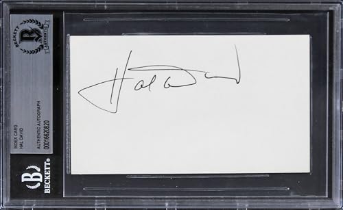 Hal David Musician Authentic Signed 3x5 Index Card Autographed BAS Slabbed 1
