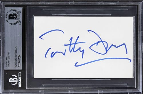 Timothy Dalton James Bond 007 Authentic Signed 3x5 Index Card BAS Slabbed 3