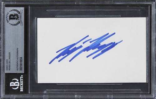 Renee Zellweger Jerry Maguire Authentic Signed 3x5 Index Card BAS Slabbed 2