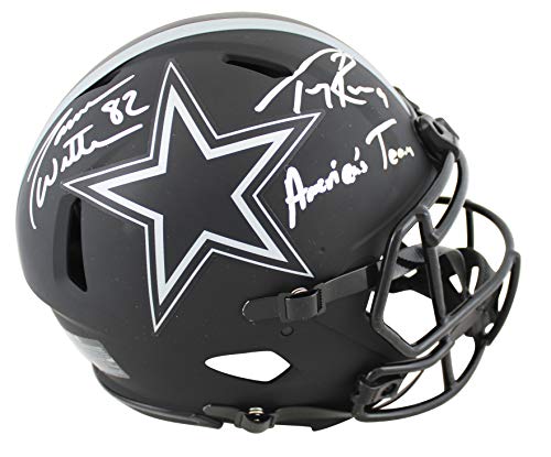Cowboys Tony Romo & Jason Witten Signed Eclipse F/S Speed Proline Helmet BAS Wit