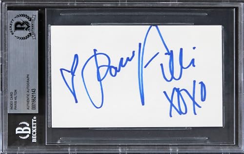 Paris Hilton "Xoxo" Authentic Signed 3x5 Index Card Autographed BAS Slabbed 2