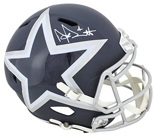 Cowboys Dak Prescott Signed Amp Riddell Full Size Speed Rep Helmet BAS Witnessed