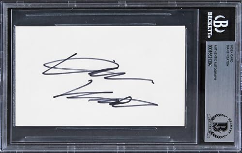 Diane Keaton Annie Hall Authentic Signed 3x5 Index Card Autographed BAS Slabbed