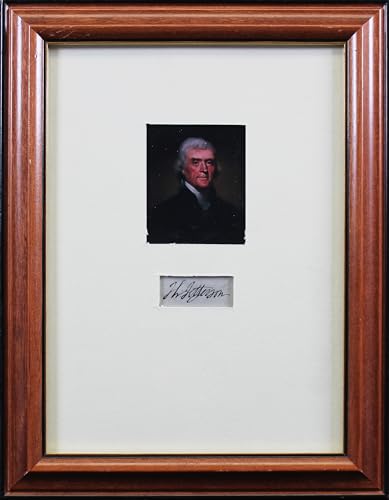 Thomas Jefferson Authentic Signed & Framed 1x2 Cut Signature JSA #XX32290