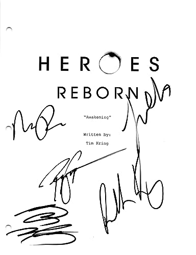 Heroes Reborn Cast (5) Kay, Guzman, Grunberg +2 Signed Script Cover BAS #AC33459